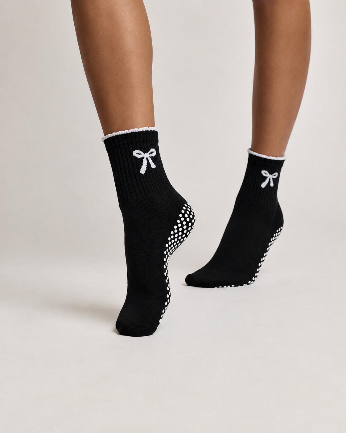 Black Bow Grip Socks