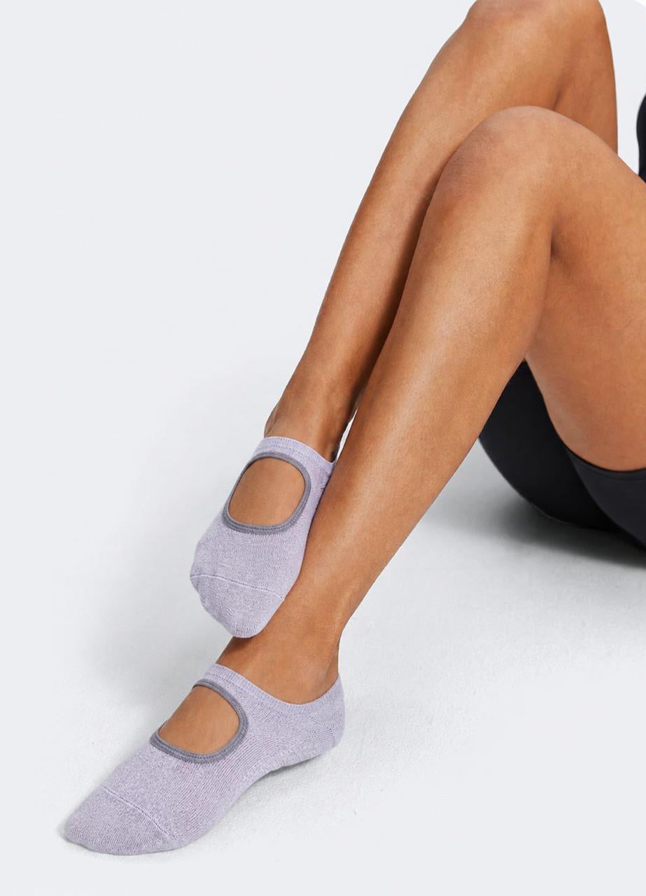 Lavender Silver Grip Socks