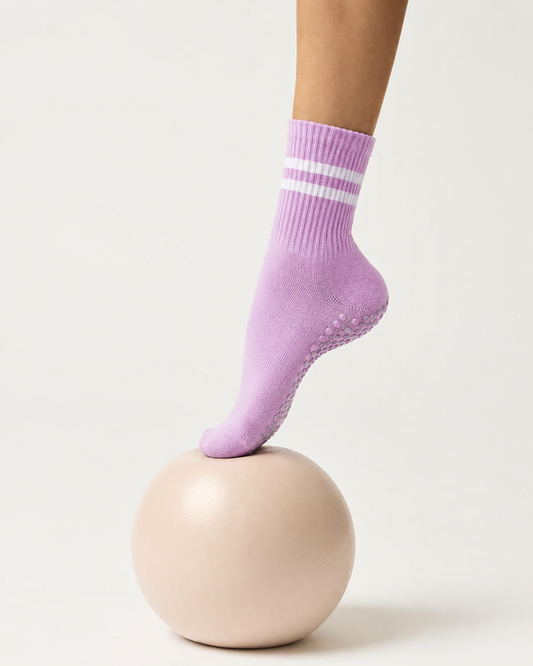 Lilac Flow Grip Socks