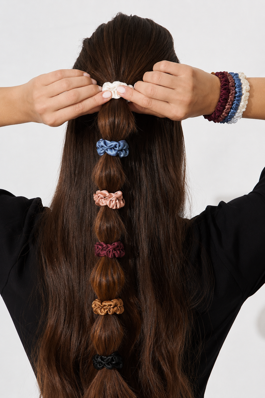 Silk Scrunchies ( 6 pcs)